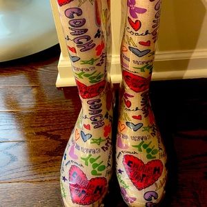 Coach rain boots size 8